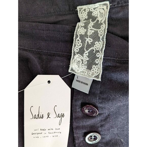 Sadie & Sage L blue corduroy mini skirt - Picture 3 of 5
